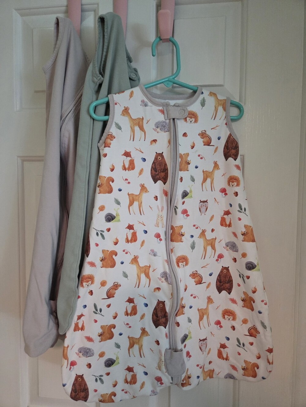Mama Cheetah Organic Cotton Sleep Sack, Set Of 3, Size 0-6 Months, 0.5 TOG, EUC